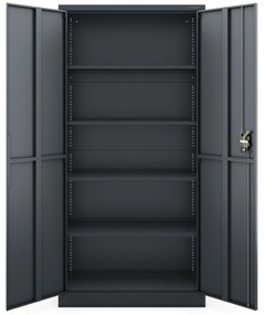 Biurowa szafa metalowa JAN, 900 x 1850 x 400 mm, Smart: antracytowa
