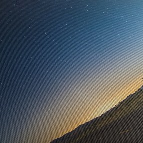 Obraz - Nocne niebo nad drogą (z zegarem) (90x30 cm)