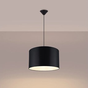 Lampy wiszące minimalistyczny Gloxo, tkanina/PCV - 1 źródło światła 3000K - L.40 x H.88 cm - czarny