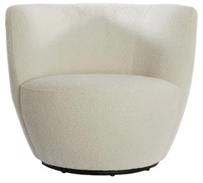 Biały fotel z materiału bouclé Senja – Light &amp; Living