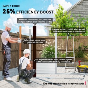 Outsunny Szopa Ogrodowa, Szopa na Narzędzia, Domek Ogrodowy z Oknami, Odporna na Warunki Atmosferyczne, Wygląd Drewna, Stal, 152 x 235,7 x 208,7 cm, Brązowa