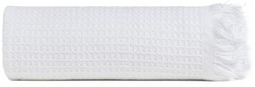 Biała narzuta z bawełny z recyklingu 260x280 cm Honeycomb – Ixia