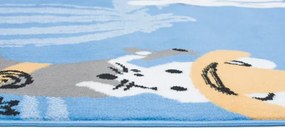 Niebieski dywan z motywem kowbojskim L0-E63