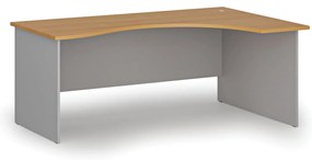 Ergonomiczne biurko PRIMO GRAY, 180x120 cm, prawe, szare/buk