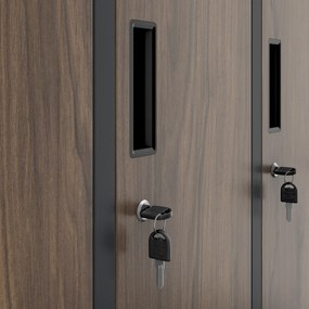 Szafa socjalna 10-drzwiowa BARTEK, 1360 x 1720 x 450 mm, Eco Design: antracytowa/ orzech