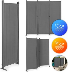 Parawan ogrodowy składany AW-022, 167x164 cm, 3-panelowy, kolor szary