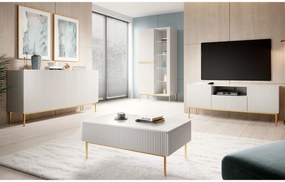 Komoda Nicole 150 cm - biały mat / złote nóżki