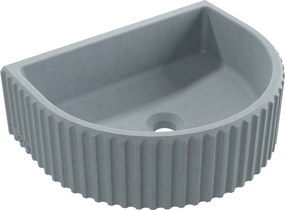 Umywalka betonowa podwieszana / nablatowa półokrągła bez otworu na baterię 45 x 36 cm MUSLIN | różne kolory : Kolor - Ciemny szary, Typ montażu - podwieszana