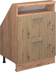 Szafka kuchenna na dach skośny dąb rzemieślniczy 60x46x81.6 r-line