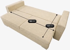 Sofa z Funkcją Spania DRAVOS Beżowa Boucle Nowoczesna
