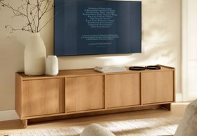 Szafka RTV pod telewizor Vabres 195 cm dąb karmelowy styl japandi modern