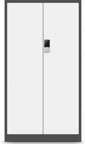 Szafa biurowa na akta otwierana na szyfr 90x40x185 cm Daniel antarcyt/biały