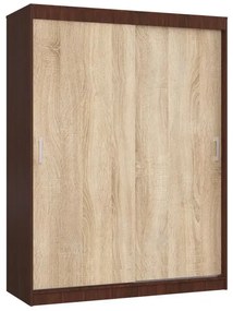Przesuwna szafa wenge + dąb sonoma - Amer