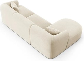 Beżowy aksamitny narożnik (lewostronny/z szezlongiem) Campi – Cosmopolitan Design