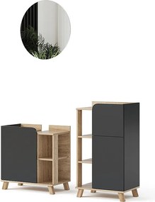 Zestaw mebli łazienkowych sonoma/antracyt 60x35x65 karen