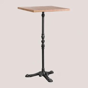 Kwadratowy Wysoki Stolik Barowy Z Drewna Akacjowego Azteca ↔︎ 60 Cm & Czarny - Sklum