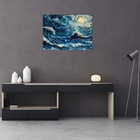 Obraz na szkle - Malowanie nieba i morza (70x50 cm)