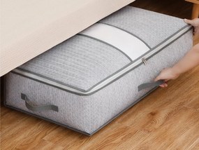 PrzytulneMieszkanie.pl PrzytulneMieszkanie.pl Tekstylne pudełko na pościel pod łóżko EASY 90 L 80x47x25 cm, szare