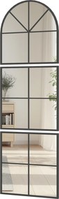 HOMCOM Trzyczęściowe lustra ścienne, łukowate z metalową ramą, dekoracyjne 60 x 2 x 180 cm Czarne