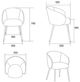 Kremowe tapicerowane fotele jadalniane zestaw 2 szt. Eleanor – Actona