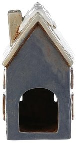 Ozdoby świąteczne Zimowy domek, ceramika, naświeczkę do herbaty, szary