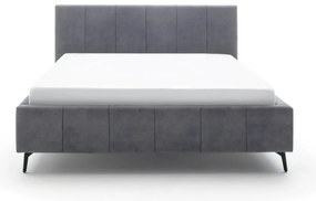 Antracytowe tapicerowane łóżko dwuosobowe ze schowkiem i stelażem 160x200 cm Lizzano – Meise Möbel