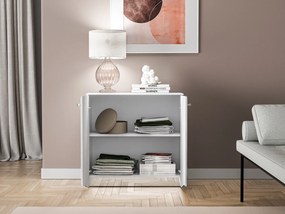 Komoda z oświetleniem LED Glamour 09, biały połysk