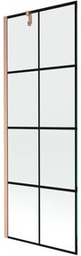 Mexen Next parawan nawannowy 1-skrzydłowy 70 x 150 cm, czarny wzór, miedź szczotkowana - 895-070-000-00-77-65