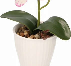 Storczyk w Doniczce Orchidea 37 cm Kwiat Sztuczny Biały Doniczkowy Ozdobny