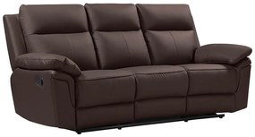 Kanapa 3-osobowa z funkcją relax ze skóry bawolej PAKITA -brązowa