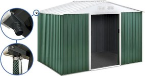 Domek ogrodowy metalowy "Rosas" 7,06 m² z rynną - Zielony