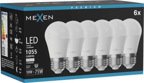 Mexen Nova 6x żarówka LED E27, G45, 10W, Neutralna - 4000K, 1055 lm - L101-E27-1040-01x06