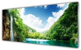 Obraz Akrylowy Góra Las Jezioro Natura