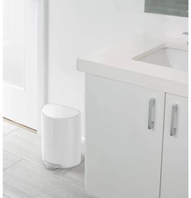 Simplehuman Pojemnik na śmieci  z pedałem 6 l, półokrągły, stal biały, plastik