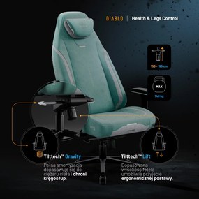 Fotel gamingowy materiałowy Diablo X-Eye Prime Normal Size, Mystic Mint