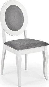 Białe stylowe krzesło drewniane medalion S3-P73