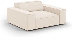 Beżowy aksamitny fotel Jodie – Micadoni Home