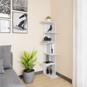 Półka narożna biały 37x37x140.1 tera