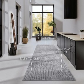 Szary chodnik 80x240 cm Chappe Light Grey – Elle Decoration