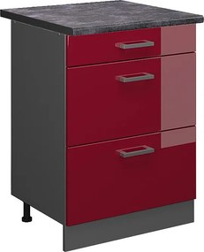 Szafka dolna do kuchni czerwony połysk 60x60x81.6 r-line