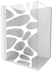 Mexen Kioto ścianka prysznicowa Walk-in 100 x 200 cm, biały wzór 8 mm, biała - 800-100-101-20-97