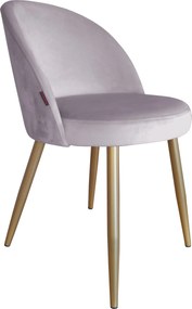 Krzesło TRIX tkanina Welur noga metalowa : Kolor nogi - Złota stożek, Kolor tkaniny - VELVET - MG55, Typ siedziska - Siedzisko stałe