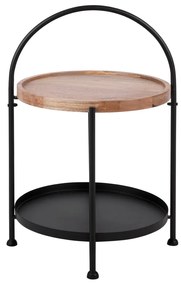 Mały stolik kawowy okrągły TRAY z blatem z drewna mango, Ø 39 x 55 cm