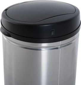 HOMCOM Kosz na Śmieci Automatyczny Stalowy 30L Czarno-Srebrny 30,5x51,5cm Elegancki i Funkcjonalny | Aosom PL