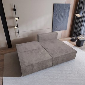 Masseno Narożnik FIORO z funkcją spania i pojemnikiem na pościel Narozniki L, Rozkładana sofa - Beżowy, POSO 02
