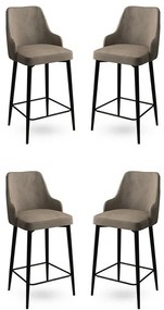 Zestaw krzeseł barowych Enox Cappuccino and Black, 4 szt., 4 szt.