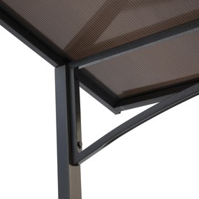 Outsunny Pawilon grillowy z dachem ognioodpornym 2,5 x 1,5 m wiata grillowa z 2 półkami stal PC