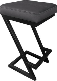 Hoker ZETA krzesło barowe Loft podstawa metalowa : Kolor Stelaża - Czarny , Kolor tkaniny - EKO-SKÓRA - 23D, Typ tkaniny - Eko-skóra