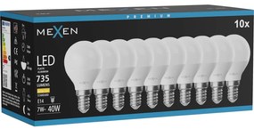 Mexen Nova 10x żarówka LED E14, G45, 7W, Ciepła - 3000K, 735 lm - L101-E14-0730-01x10