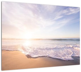 Obraz na szkle - piaszczysta plaża (70x50 cm)